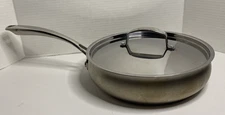 Belgique 3 QT Stainless Steel 10" Fry Pan Saucier with Lid Oven Safe HS10518