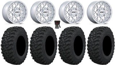 KMC Technic 15'' Wheels Gloss Machined 32'' Trekker Tires Textron Wildcat XX