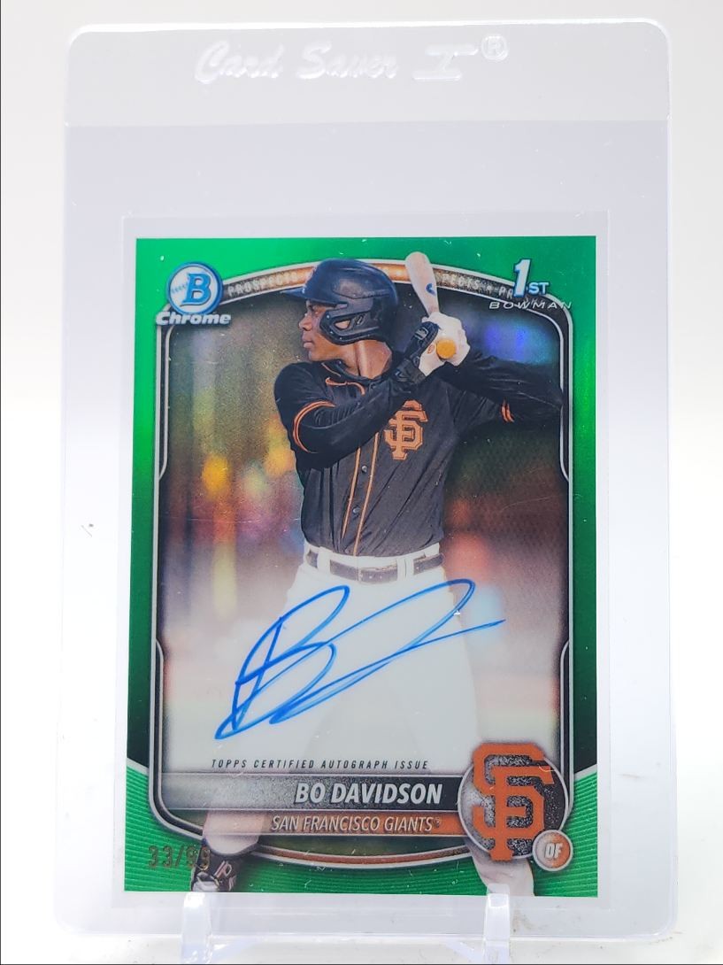 BO DAVIDSON 2025 BOWMAN CHROME 1ST AUTOGRAPH TRUE GREEN AUTO /99 Q5876