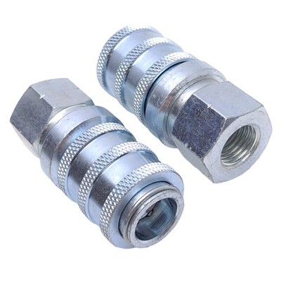 Lot of 2 Dixon 1PDF2 Hydraulic Couplings, ø1/8in QD, 1/4-18 NPT, 6000PSI Max