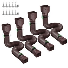 Ogutter Rain Gutter Downspout Extensions, Extender 4 Pack, Brown 
