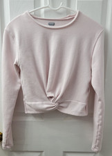 Aerie Cropped Sweatshirt Size XS Light Pink Twist Front EUC