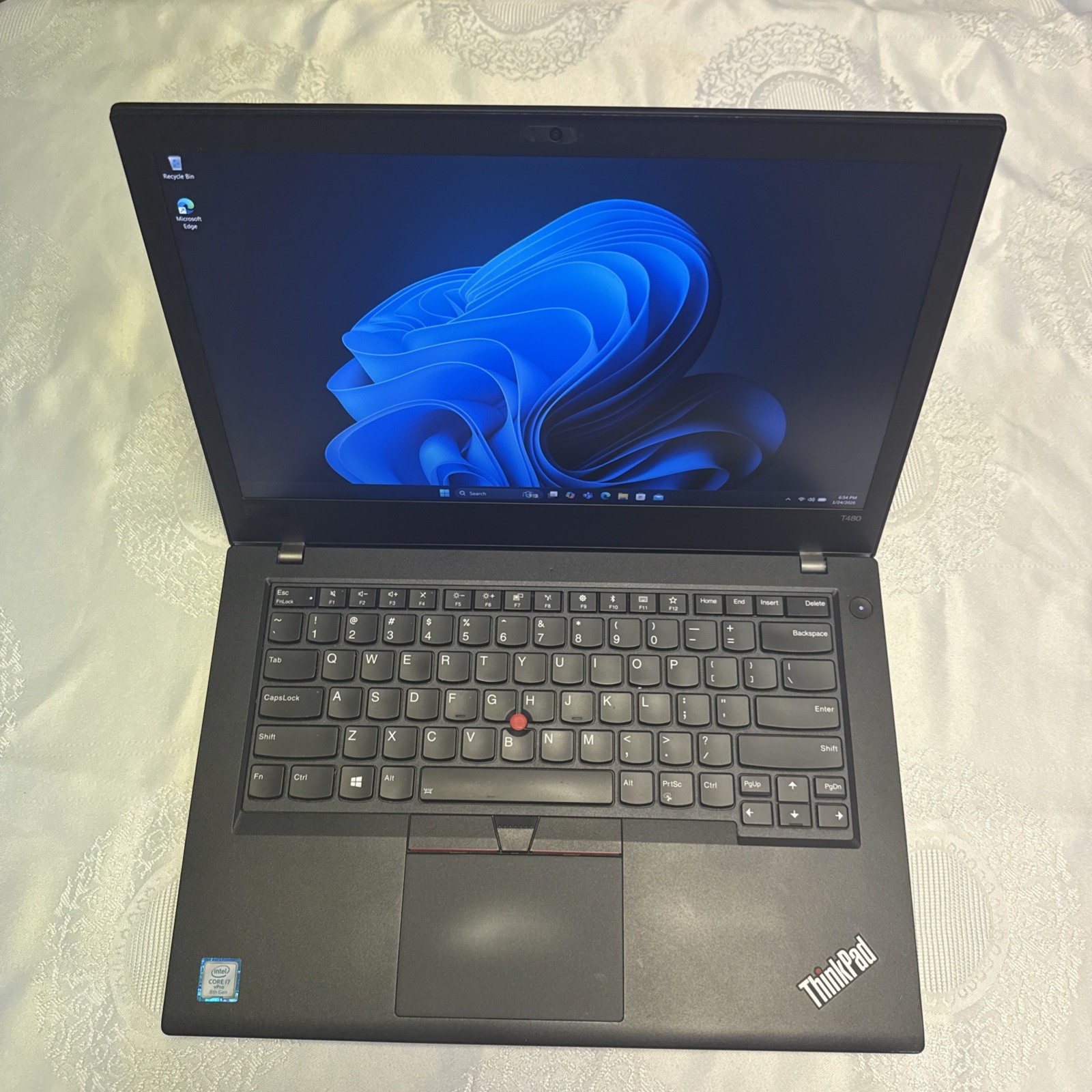 Lenovo ThinkPad T480, 14-Inch Laptop, with Intel Core i7-8650U, 512 SSD (Solid State Drive), Windows 11 Pro