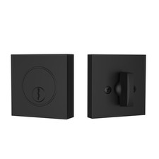 Square Keyed Deadbolt, Matte Black Powder Coated Finish, Stainless Steel Alloy
