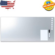 STEELMASTER by BankSupplies Magnetic Bulletin Board  30 x 14 Inches  Silver...
