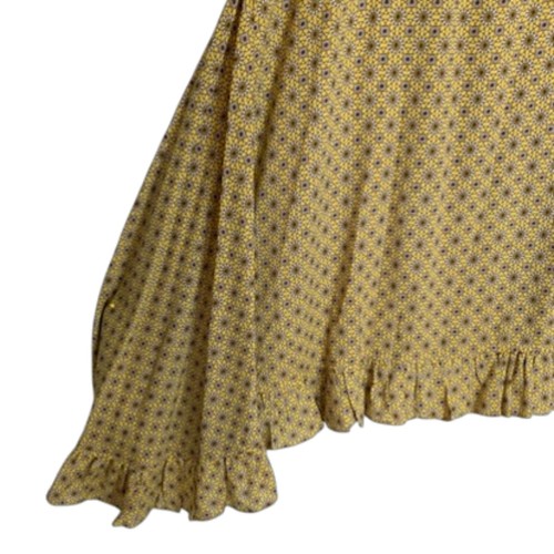 Nazila Couture Large Yellow Geometric Asymmetrical Ruffle Strap Dress Rayon - Picture 4 of 16