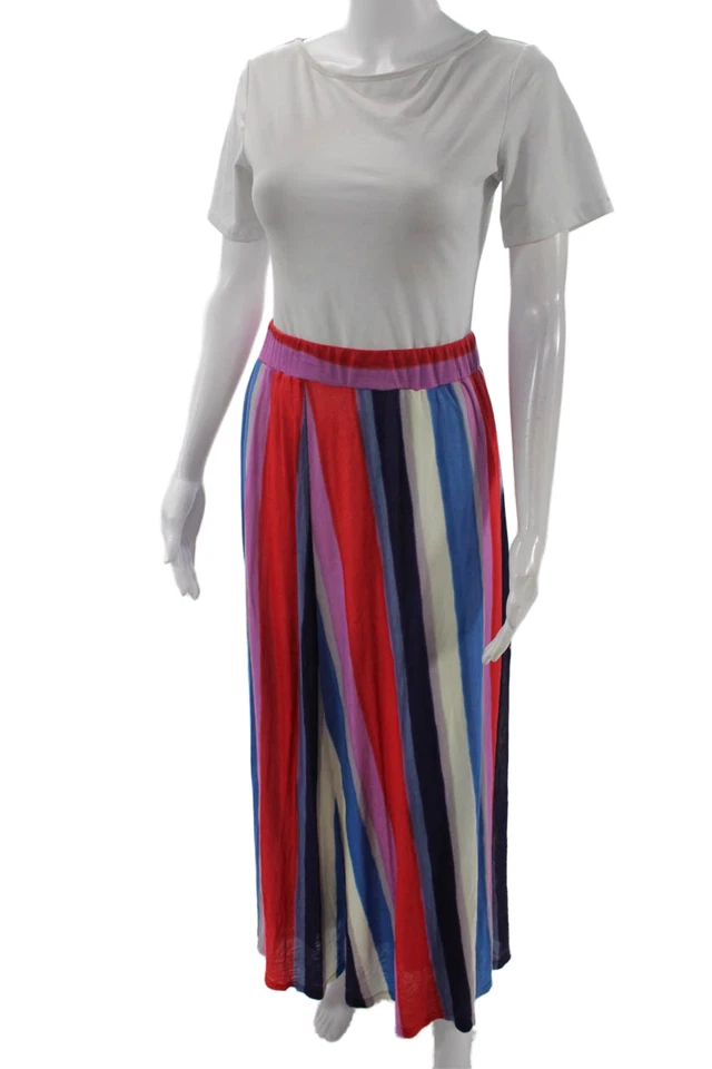 Espléndida Maxi Falda Para Mujer Rayas Línea A Multicolor Talla Extra Pequeña Foto 2 de 4