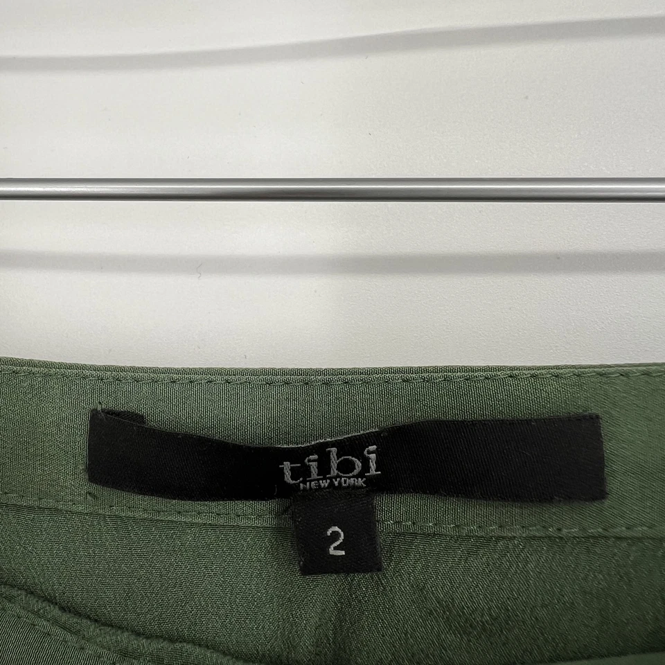 Falda Tibi Mujer 2 Verde Asimétrico Ojales Encaje Seda Boho Chic Carrera Foto 3 de 4