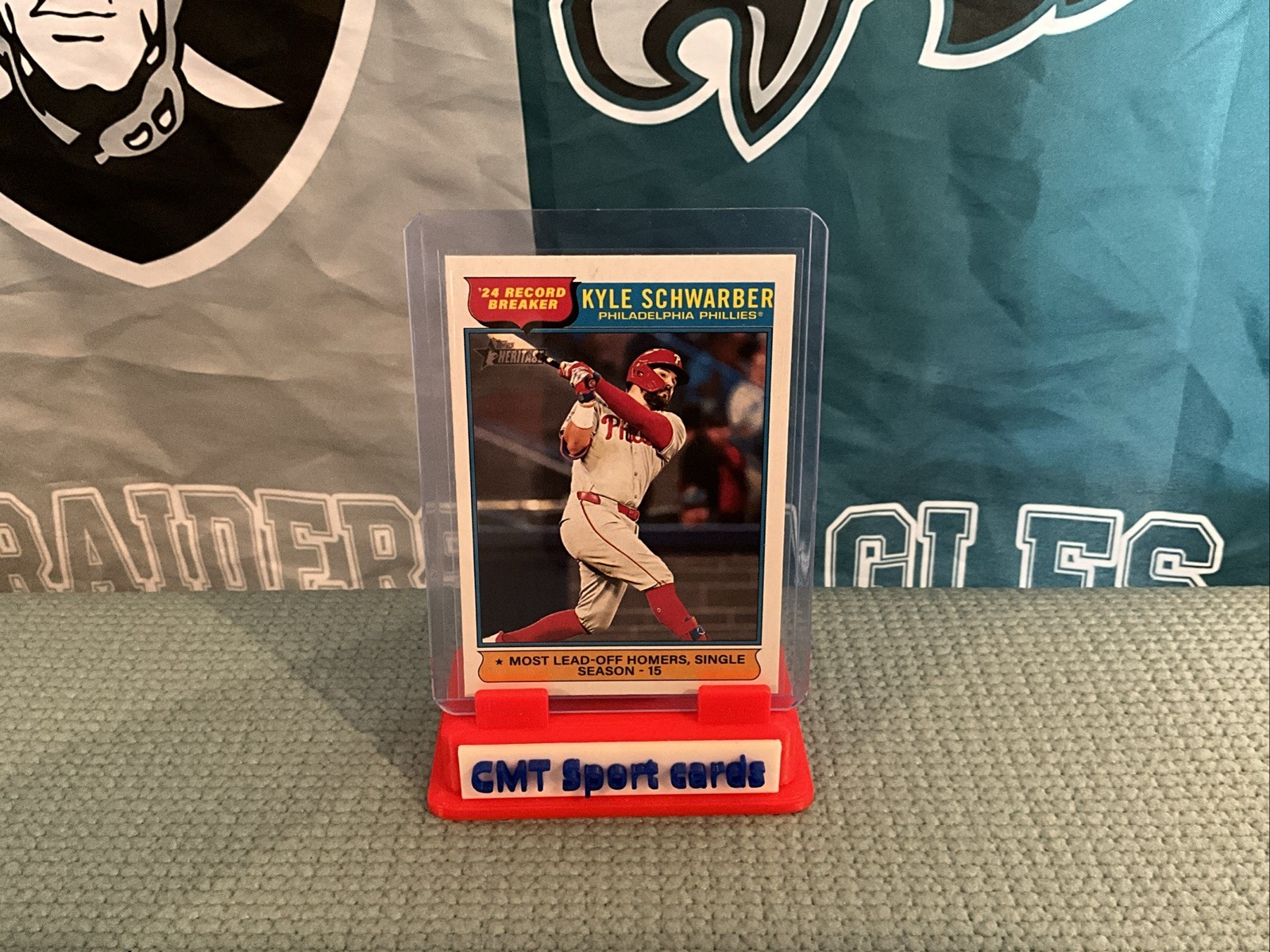 2025 Topps Heritage 24 Record Breakers Kyle Schwarber Chrome Card