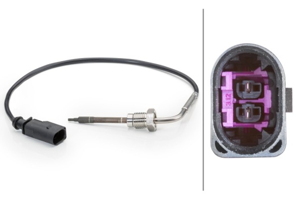 Hella Sensor Abgastemperatur 6PT 014 494-071 FüR 3R2 4F2 C6 Seat Exeo Vw 3R5 A6-image
