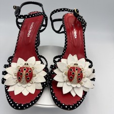 Vintage Ramon Tenza Ladybug Heeled Sandals