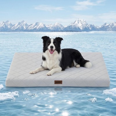 Cooling Dog Bed for Crate, Q-Max 0.5 Cooling Mat with Removable Washable Cove...