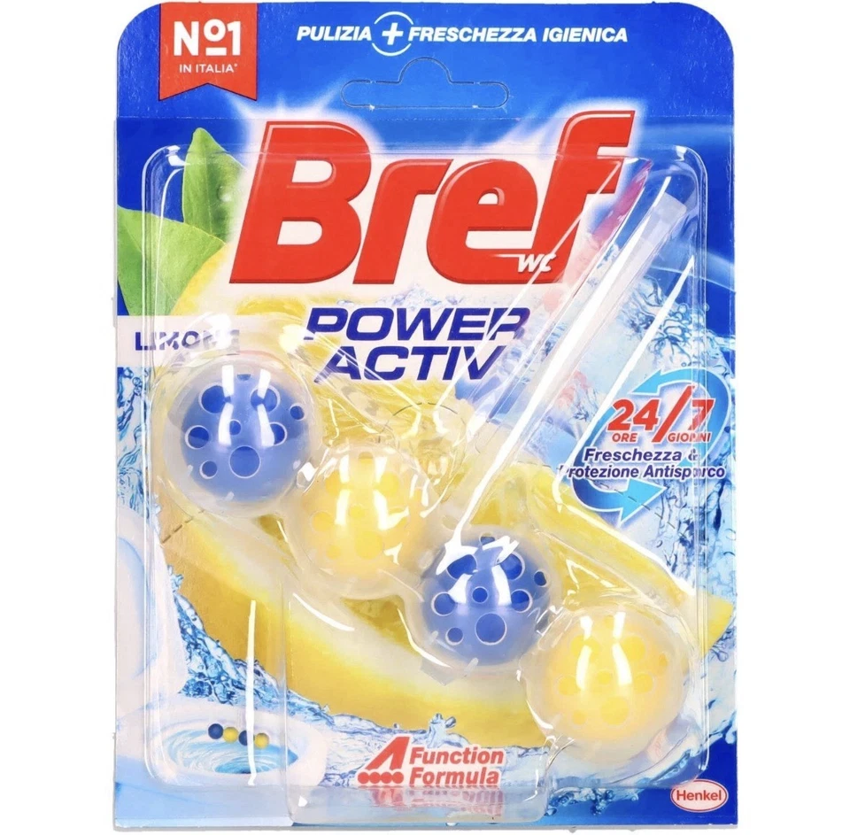 Bref WC Power Activ Lemon Detergente Profumatore Pulizia Freschezza 10pz - Immagine 2 di 3
