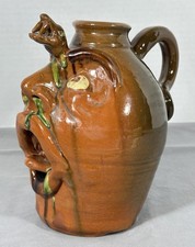 Turtle Creek Pottery Ugly Face Jug Redware Snake Handle Jason Bove Cathy Gatch