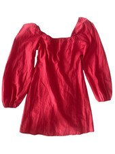 Free People Long Sleeve Mini Dress Size Large Bright Pink