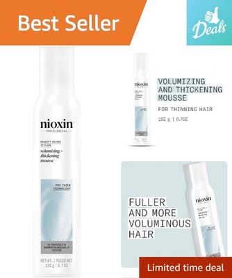 Nioxin Prothick Technology Mousse - Fragrance-Free Volumizing Support, 6.7 Fl oz