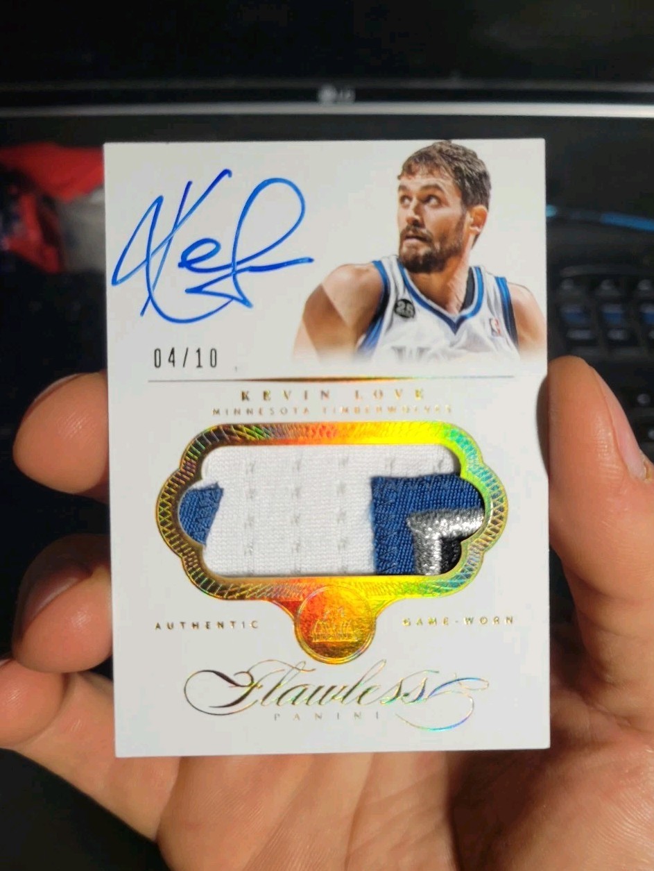 2013-14 Panini Flawless Kevin Love Patch auto /10 Gold Game Used  view 5