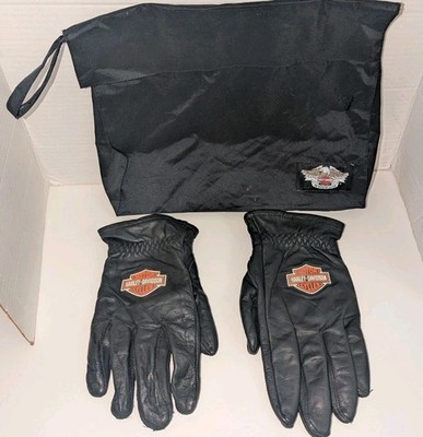 GENUINE Harley-Davidson Men's Leather XXL Gloves - 2RXT-H-DMC - w/Travel Bag