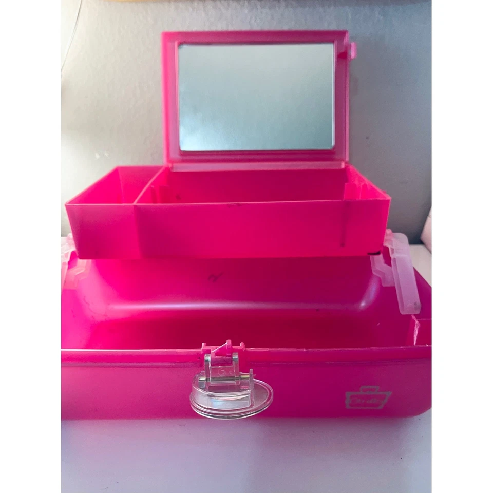 Estuche organizador de maquillaje vintage Caboodles rosa retro Foto 3 de 4