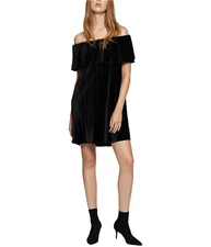Sanctuary Clothing Womens Pleated Velvet Shift Dress