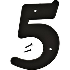 Hy-Ko 6 In. Black Gloss House Number Five 30205 Hy-Ko 30205 029069302054 Plastic
