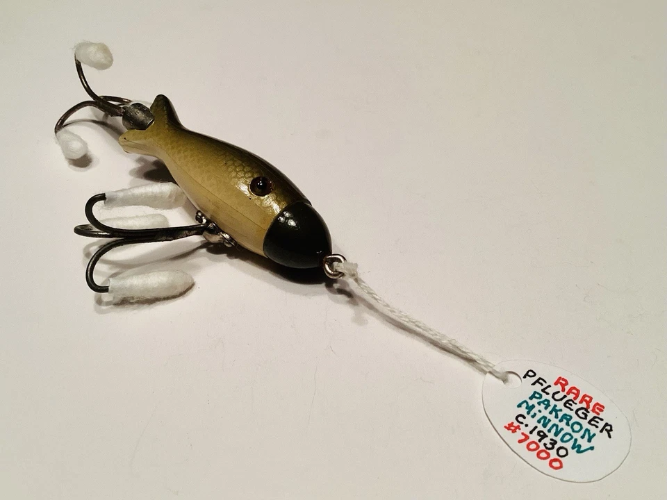 Señuelo de pesca vintage (Pflueger Pakron Minnow) c.1931 Foto 2 de 4