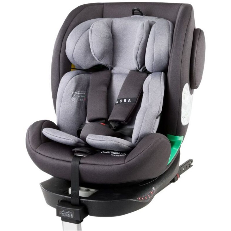 Seggiolino auto per bambini ruotabile di 360°, grigio - A
