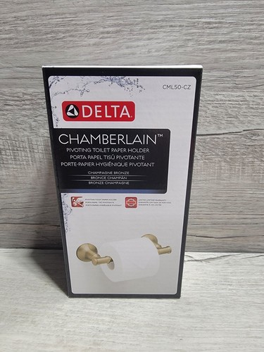 Delta Chamberlain Pivot Arm Toilet Paper Holder Bath Hardware, Champagne Bronze - 第 1/7 張圖片