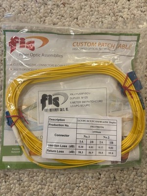 New Fiber Patch Cable Fis X9LUYUS5FISCU LC/UPC -SC/UPC 5 METER