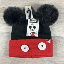 Disney Mickey Mouse Kids Pom Pom Youth Beanie Hat Cap New With Tags