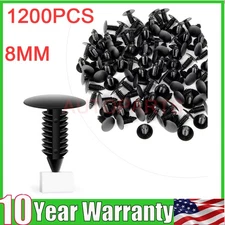 1200X 8mm Bumper Clips Auto Car Hole Plastic Rivets Fastener Fender Push Pin NEW