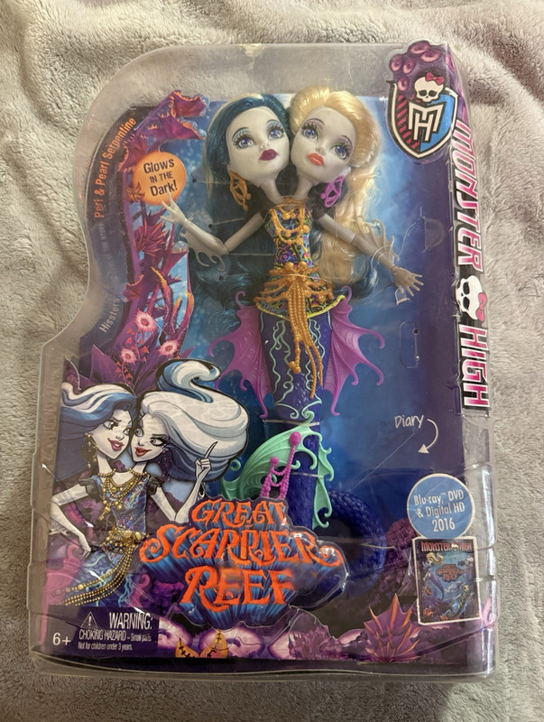 Monster High Great Scarrier Reef Peri & Pearl Serpentine 11in Doll Glows DHX47