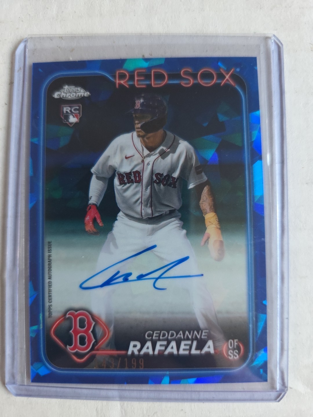 2024 Topps Chrome Sapphire Ceddanne Rafaela Rookie Auto /199 Boston Red Sox