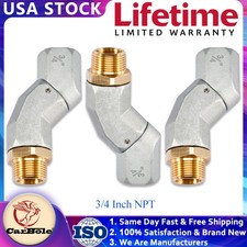  3/4" NPT, 3 PCS Fuel Hose Swivel 360 Rotating Connector for Fuel Transfer Pump