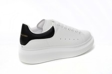 Alexander McQueen Men's Sneaker  White Upper with Black Leather Heel