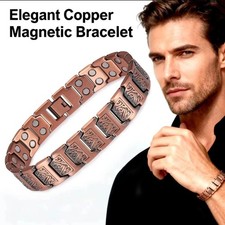 3X Ultra Strength Magnetic Copper Bracelet Vintage Copper Men's Therapy Energy