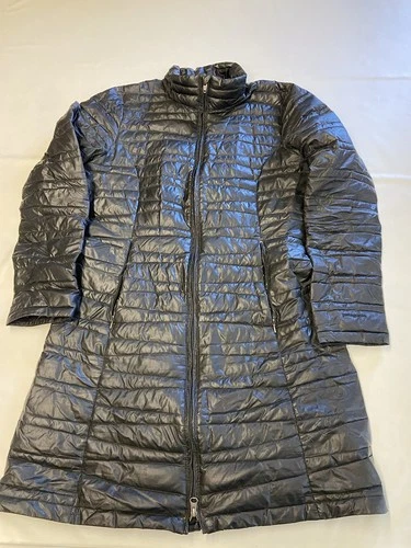Womens PATAGONIA Black Down Long Fiona Parka Jacket Sz M *Flawed*