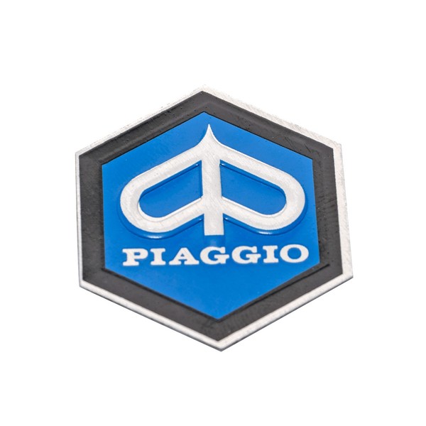 "Emblem \" Piaggio \" 6-Eck Kaskade Aluminium 31X36Mm FüR Vespa PK XL 50 V L S Ss"-image