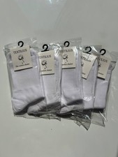 Size 6 - 9.5 Women's Quarter Cotton Socks, 5 Pairs, White