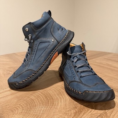 Men s Salkin USA Lace-Up Hiking Boots Blue Suede Leather Size US 11