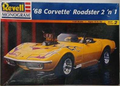 Revell Monogram   68 Corvette  Roadster 2  N 1  1:25 Plastic Model Kit 85-2544