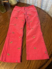 VTG Lilly Pulitzer Womens 0 Pink Corduroy Duck Theme Pants