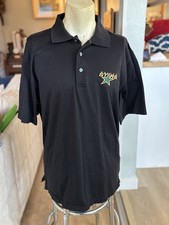 Vintage 90s Antigua Dallas Stars Polo Shirt Adult L Black NHL Hockey Mens EUC