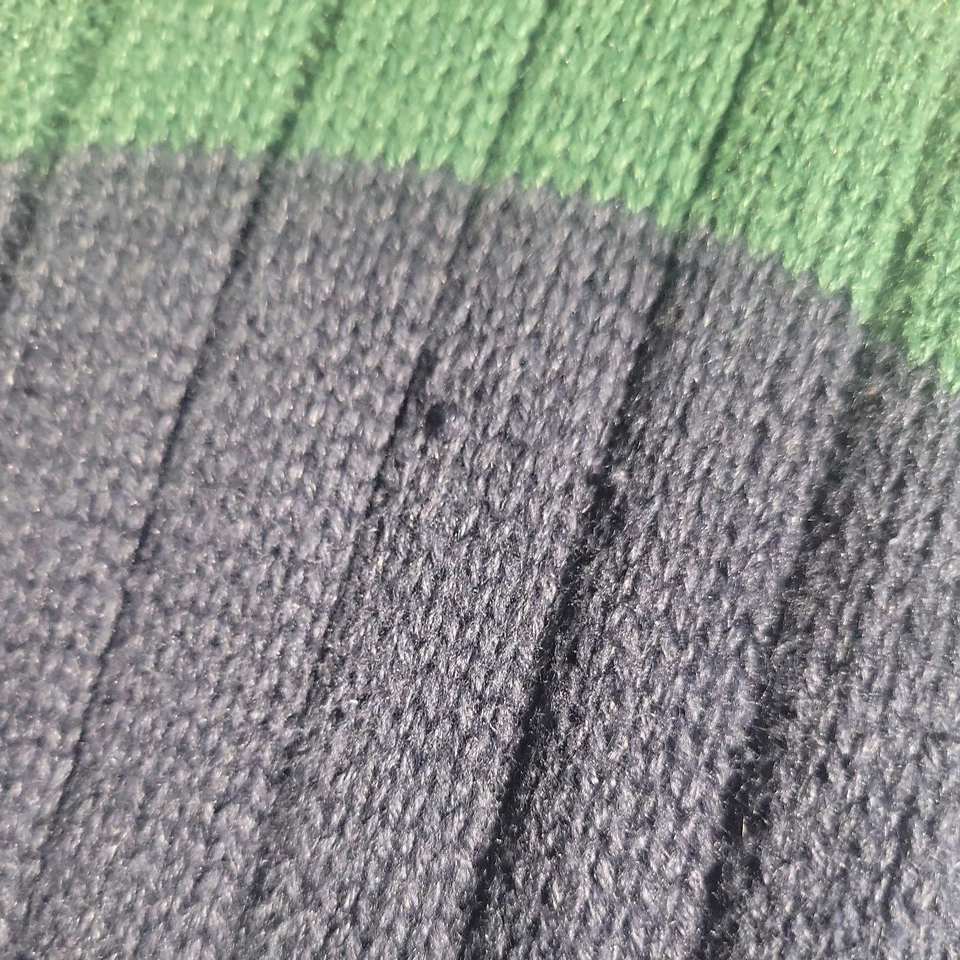 Suéter tejido American Eagle talla XL azul verde a rayas de gran tamaño Foto 3 de 4