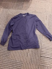 Greys Anatomy Blue Large Button Up Scrub Jacket Coat