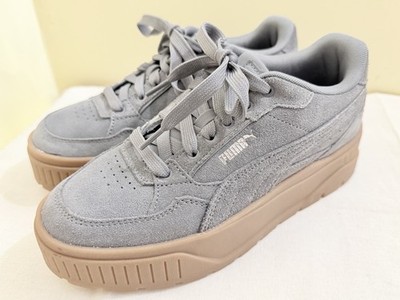PUMA Karmen Ii Idol Platform Grey Suede Leather Sneakers Casual Shoes 8.5/39