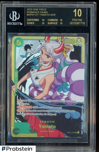 2022 One Piece Romance Dawn EN #OP01121 Yamato SCR BGS 10 BLACK LABEL