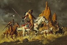 Frank McCarthy Navajo Ponies for Comanche Warriors - Native American