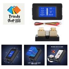 DC Multifunction Battery Monitor Meter with Shunt,0-200V,0-500A, LCD Display ...