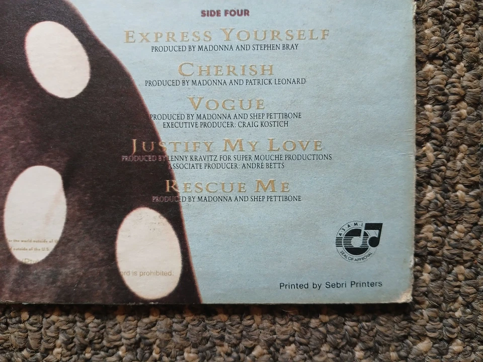 Madonna SUPERB RARE Zimbabwe Promo, Immaculate, 2 LP, Prince Bowie Duran Mode - Image 3 of 4